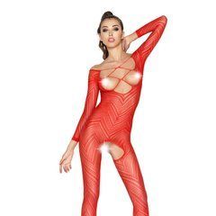 Бодістокінг Passion BS040 red, комбінезон з відкритими грудьми PBS040R фото