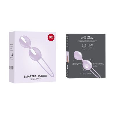 Вагинальные шарики Fun Factory SMARTBALLS DUO, сиренево-белые, 2 шт, диаметр 3,2 и 3,6 см SX0961 фото