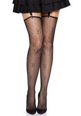 Панчохи Leg Avenue Daisy Dot Fishnet Stockings One Size Black SX2746 фото