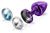 Анальная пробка Diogol Anni Magnet Purple: Кристалл/Аквамарин 25мм, со сменными стразами на магните D902056 фото