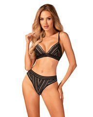 Комплект белья Obsessive Natilya 2-pcs set M/L, black, бюстгальтер, трусики SO7718 фото