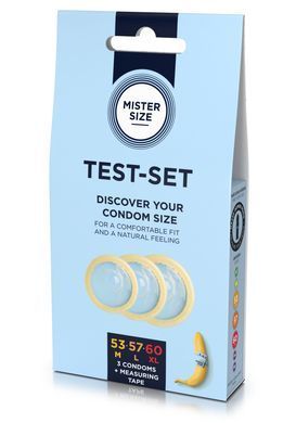 Набор презервативов Mister Size test-set 53&ndash;57&ndash;60, 3 размера + линейка, толщина 0,05 мм SO8056 фото