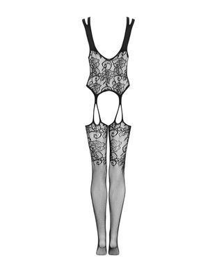 Бодистокинг Obsessive Bodystocking F237 XL/XXL, растительное плетение, имитация чулок SO7234 фото