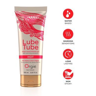 Лубрикант на водній основі Orgie Lube Tube Hot, 150 мл, із зігрівальним ефектом, без запаху SX1523 фото