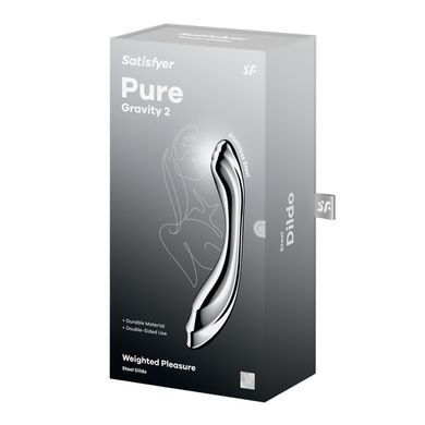 Металевий дилдо Satisfyer Pure Gravity 2, двосторонній, можна нагрівати й охолоджувати, дуже важкий SX3254 фото