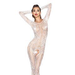 Бодістокінг Passion BS042 white, комбінезон, довгий рукав, закрите плече PBS042W фото