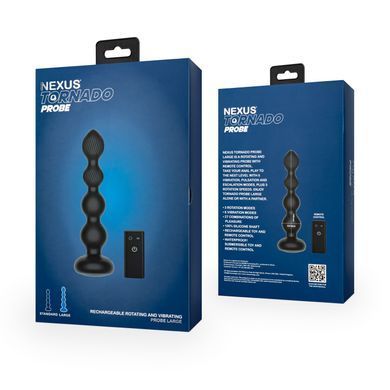 Анальний віброротатор Nexus Tornado Probe Edition Large, діаметр 4,5 см, вібрація + ротація, пульт ДУ SX2415 фото