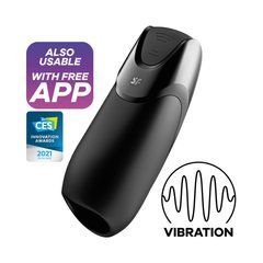 Смарт-мастурбатор с вибрацией Satisfyer Men Vibration+, 2 мотора, 14 режимов, водонепроницаемый SO8628 фото