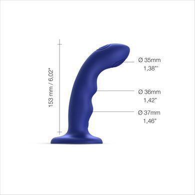 Насадка для страпона з подвійною точковою пульсацією Strap-On-Me TAPPING DILDO WAVE &ndash; NIGHT BLUE, М SO9621 фото