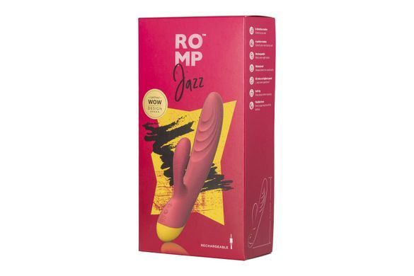Вібратор-кролик Romp Jazz, гнучкий, особливо м&rsquo;яка головка, 10 варіантів стимуляції SO6954 фото