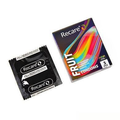 Презервативы Holographic Recare Color Fruit Flavour Condoms 3 шт, ароматы: мята, банан, клубника SX3333 фото