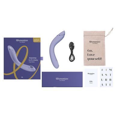 Вакуумный стимулятор для точки G и клитора с вибрацией Womanizer OG Lilac, 12 уровней, 3 режима SX0532 фото