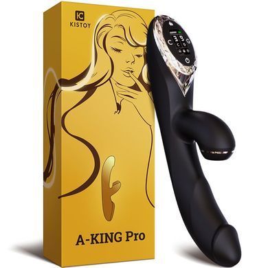 Вакуумный вибратор-кролик с подогревом KISTOY A-King Pro Black, с LED-экраном SO4080 фото