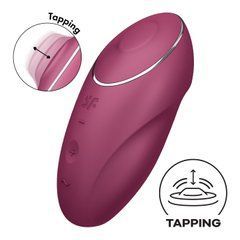 Вибростимулятор-пульсатор Satisfyer Tap & Climax 1 Red, эффект постукивания пальцем, 2 мотора SX0566 фото