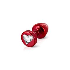 Анальна пробка Diogol Anni R Heart Red: Кристал 30мм, з кристалом Swarovsky у вигляді сердечка