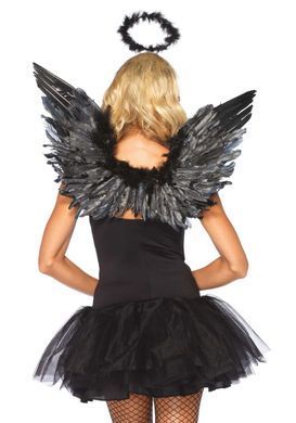 (SALE) Крила чорного ангела Leg Avenue Angel Accessory Kit Black, крила, німб SO8594 фото