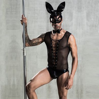 Эротический мужской костюм "Зайка Джонни" с маской, One Size Black SO3675 фото