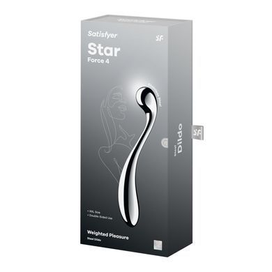 Металевий дилдо Satisfyer Star Force 4, двосторонній, можна нагрівати та охолоджувати, дуже важкий SX3259 фото