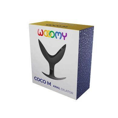 Анальный расширитель Wooomy Coco M, черный, силиконовый, раздвоенный SX0810 фото