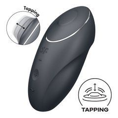 Вибростимулятор-пульсатор Satisfyer Tap & Climax 1 Grey, эффект постукивания пальцем, 2 мотора SX0567 фото