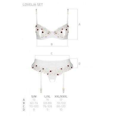 Сексуальний комплект з поясом для панчіх Passion LOVELIA SET S/M, white SO4781 фото