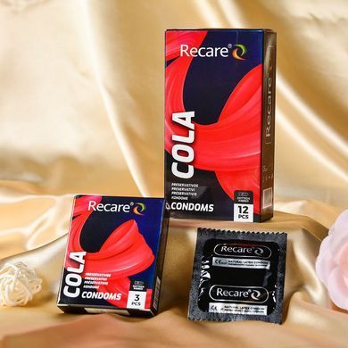 Презервативи Holographic Recare Cola Dotted&Ribbed Condoms 12шт, з пухирцями і ребрами, аромат: Кола SX3335 фото