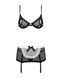 Эротический костюм горничной Obsessive Maidme set 5pcs S/M, бюстгальтер, пояс с фартуком, чулки, стр SO7290 фото 5