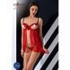 Прозрачный пеньюар с открытой грудью CHERRY CHEMISE red L/XL - Passion Exclusive, трусики PS25501 фото 4