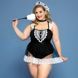 Костюм секси-горничной JSY &laquo;Горячая Кери&raquo; Plus Size Black, боди, юбка, чокер, головной убор, метелка SO8375 фото 1
