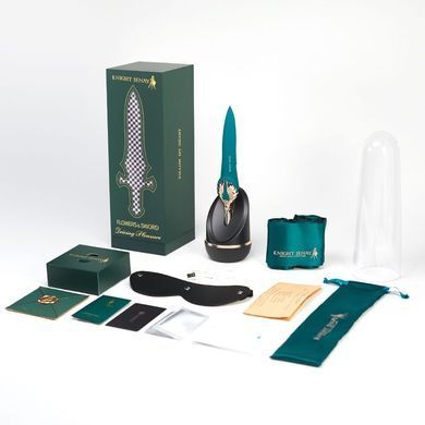 Изысканный вибратор Knight Jenay FLOWERS & SWORD, маска, лента и лубрикант в комплекте SO6557 фото