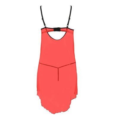 Прозрачный пеньюар с открытой грудью CHERRY CHEMISE red S/M - Passion Exclusive, трусики PS25502 фото
