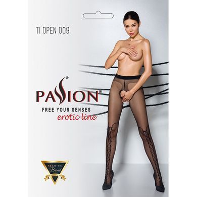 Колготки с открытым доступом, имитация ботфорт TIOPEN 009 black 3/4 (20 den) &mdash; Passion SO5800 фото
