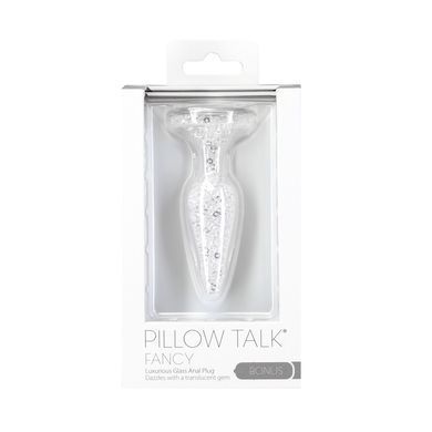 Стеклянная анальная пробка Pillow Talk Fancy Luxurious Glass Anal Plug, ⌀3,1см, вибропуля в подарок SO6833 фото