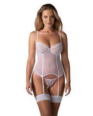 Корсет Obsessive Alissium corset & thong, M/L, гнучкі кісточки, відкрита спина, стрінги в комплекті SX0601 фото