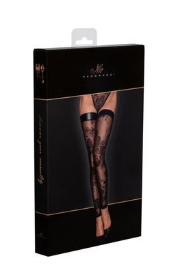 Чулки без мыска Noir Handmade F243 Tulle stockings with patterned flock embroidery, M SX0156 фото
