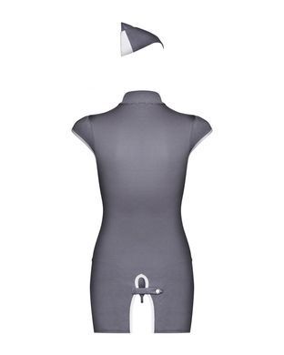 Эротический костюм стюардессы Obsessive Stewardess 3 pcs costume grey S/M (мятая упаковка!!!)