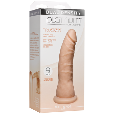 Фалоімітатор Doc Johnson Platinum TRUSKYN - The Tru Ride Slim 9 Inch, діаметр 4,6 см, двошаровий SO1972 фото