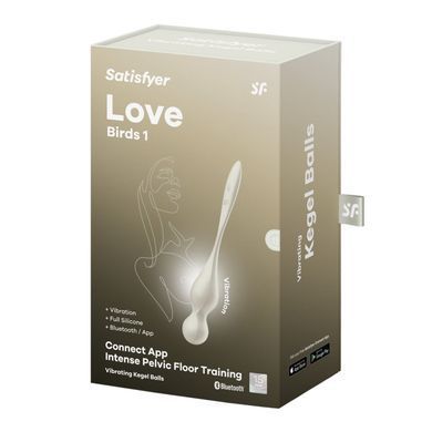 Вагінальні смарт-кульки з вібрацією Satisfyer Love Birds 1 Connect App White, 78 г SX0569 фото
