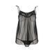 Сорочка прозрачная беби долл MELANIA CHEMISE black XXL/XXXL - Passion, трусики, на тонких бретелях EL16306 фото 3