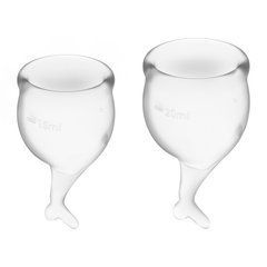 Набор менструальных чаш Satisfyer Feel Secure (transparent), 15мл и 20мл, мешочек для хранения SO3994 фото