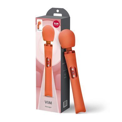 Вибромассажер Fun Factory VIM Vibrating Wand Orange, супермощный и легкий, до 6 часов работы SX3661 фото