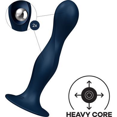 Дилдо Satisfyer Double Ball-R Dark Blue, унисекс, подвижные шарики внутри, на присоске SO8773 фото