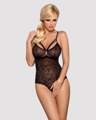 Мереживне боді з доступом Obsessive 818-TED-1 teddy XS/S, чорне SO9020 фото