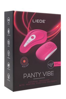 Вибратор в трусики Liebe Panty Vibe Recargable Cerise, нагрев до 39 &deg;C, пульт, трусики S-M в комплекте SX1594 фото