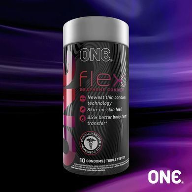 Презервативи ONE Flex Graphene Condom 10 шт, подарункова упаковка тюб SX0787 фото