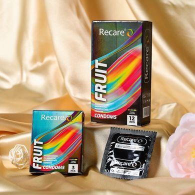 Презервативы Holographic Recare Fruit Flavour Condoms 12 шт, ароматы: мята, банан, клубника SX3339 фото