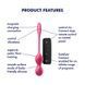 Вагинальные смарт-шарики с вибрацией Satisfyer Love Birds 2 Connect App Red, 86 г, пульт ДУ SX0571 фото 3