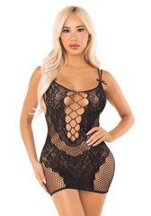 Сукня Leg Avenue Lace and Net Mini Dress with Dual Strap One Size, Black SX1733 фото