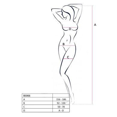 Бодістокінг Passion BS066 One Size, Black, комбінезон, імітація панчіх і пояса з гартерами PBS066B фото