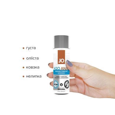 Анальна змазка JO ANAL H2O &mdash; ORIGINAL (60 мл) на водній основі, рослинний гліцерин SO1455 фото